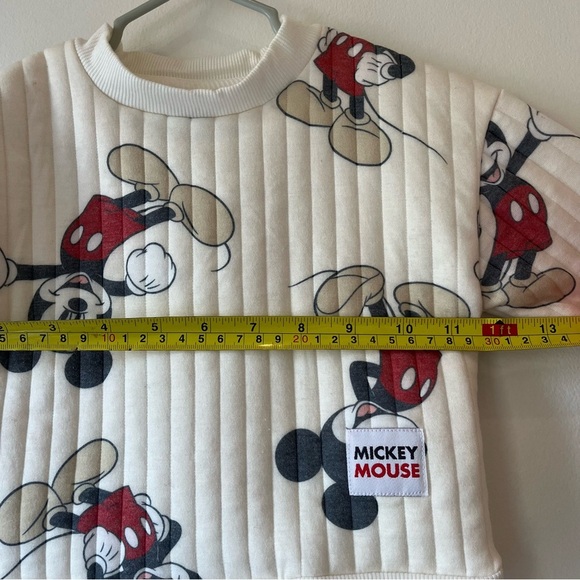 Disney Baby Mickey Mouse Quilted Cream Sweatshirt Pullover Toddler 18M Baby Boy - Picture 6 of 7